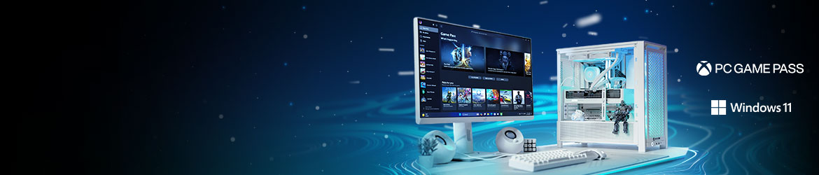 I tuoi giochi ovunque Gioca a centinaia di titoli per PC sul tuo nuovo sistema PCSpecialist con 1 mese di PC Game Pass*