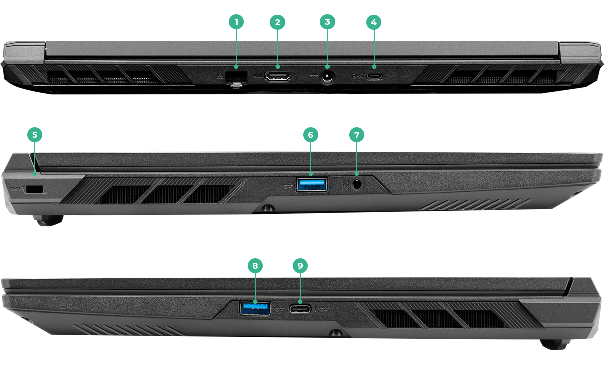 16 Inch Gaming laptop Ports