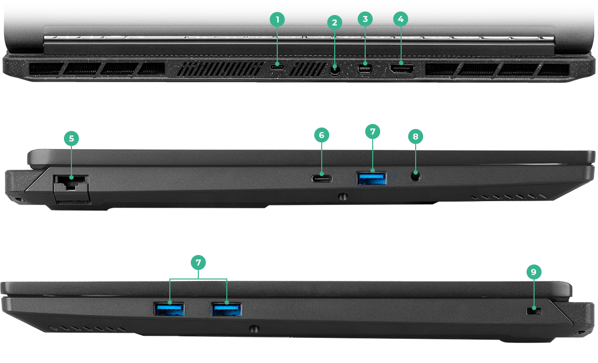 16 Inch Gaming laptop Ports